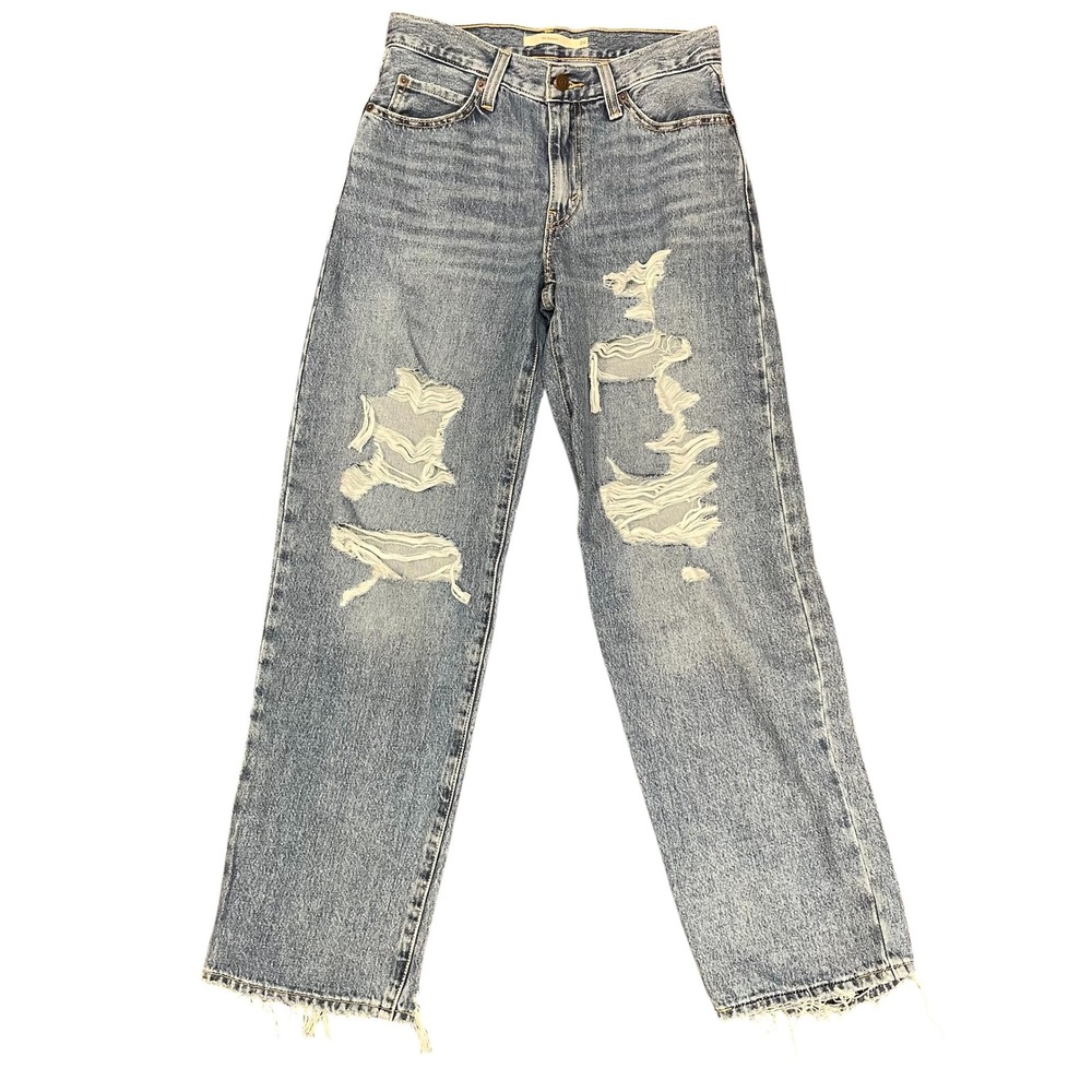 Levi's '94 Baggy Distressed Jeans Light Wash Denim Women's Size 26